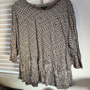 Lucky Brand Black and White Tunic Top